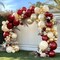 Burgundy Gold Balloons Garland Double Stuffed Wine Red Sand White Metallic Gold Latex Balloons Arch Kit